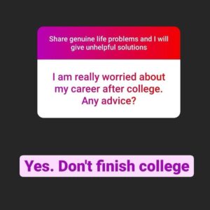 Rahul Subramanian Instagram - Share genuine problems and I will give unhelpful solutions - Miscellaneous