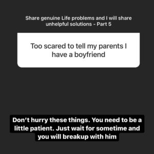 Rahul Subramanian Instagram - Share genuine problems and I will give unhelpful solutions - Miscellaneous