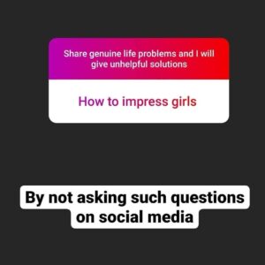 Rahul Subramanian Instagram - Share genuine problems and I will give unhelpful solutions - Miscellaneous