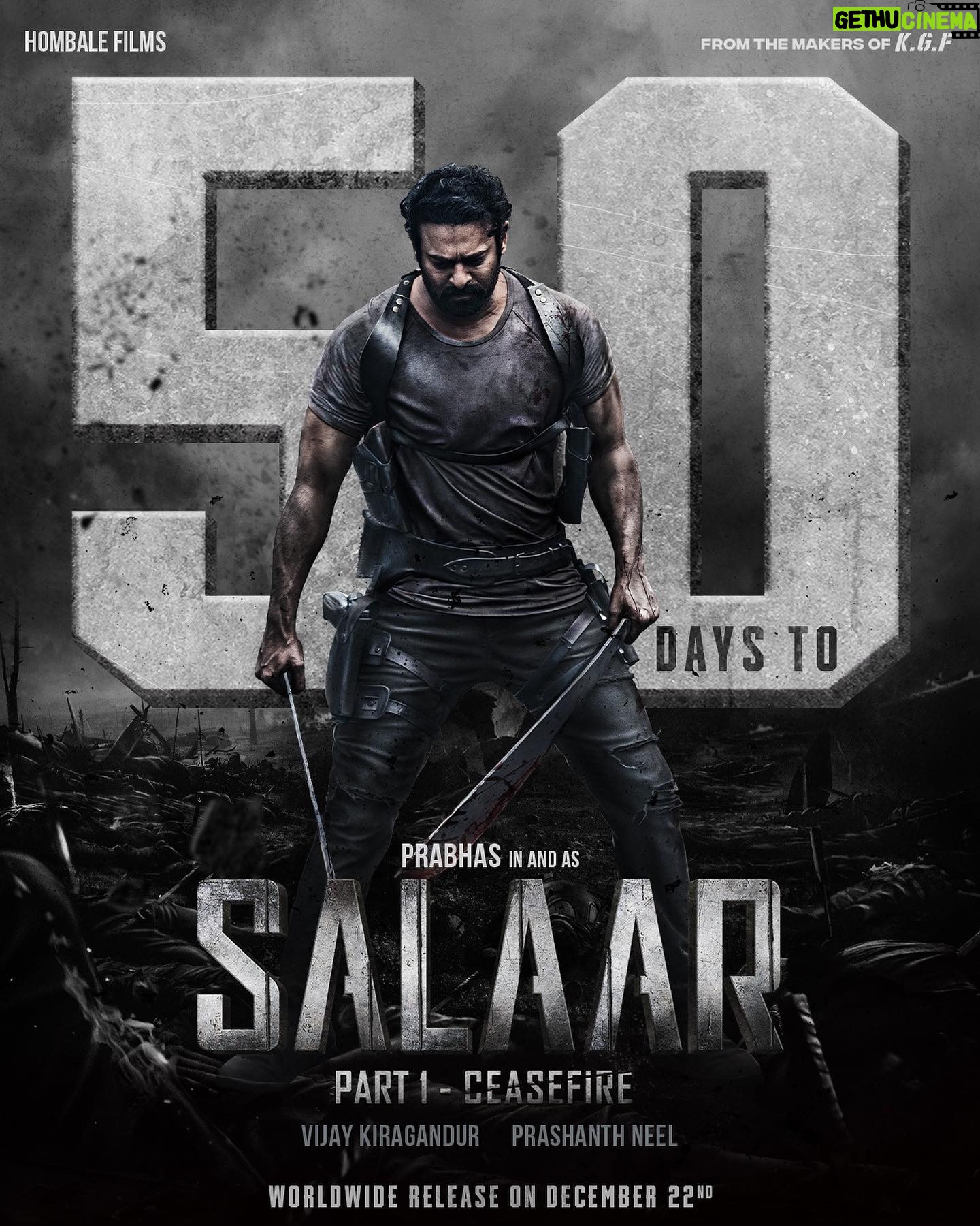 Ramachandra Raju - 10.8K Likes - Mark your calendars for December 22nd, as the most violent man, #Salaar storms into cinemas in just 50 DAYS 🔥💥
#Prabhas #SalaarCeaseFire #SalaarCeaseFireOnDec22 #SalaarComingBloodySoon
#50DaysToSalaarCeaseFire