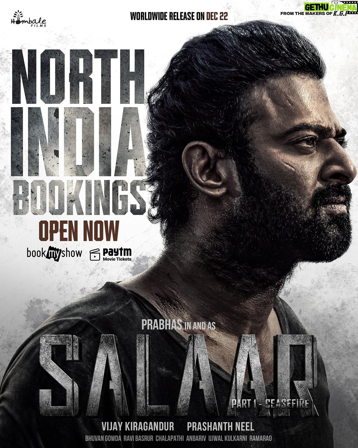 Ramachandra Raju - 9.2K Likes - The wait is over 💥
Bookings now open for #SalaarCeaseFire across North India
🎟️ https://linktr.ee/Salaar_Tickets
#Salaar #Prabhas #PrashanthNeel @PrithviOfficial @shrutihaasan @VKiragandur @hombalefilms #HombaleMusic @IamJagguBhai sriyareddy @garuda_ram_official @RaviBasrur @bhuvangowda84 @vchalapathi_art @anbariv @SalaarTheSaga
#SalaarCeaseFireOnDec22