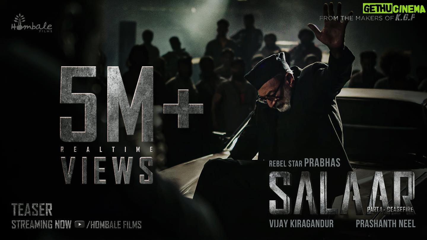 Ramachandra Raju - 7.5K Likes - The reign of the most violent man begins! 🔥
▶️ https://youtu.be/bUR_FKt7Iso
#SalaarCeaseFire
#SalaarTeaser #Salaar @actorprabhas #PrashanthNeel @therealprithvi @hombalefilms #VijayKiragandur @shrutzhaasan @iamjaggubhai_ @sriya_reddy @garuda_ram_official @actorsimha @hombalegroup @bhuvanphotography @ravibasrur @shivakumarart @chalapathi477 @anbariv_action_director @kishorekotumphotography