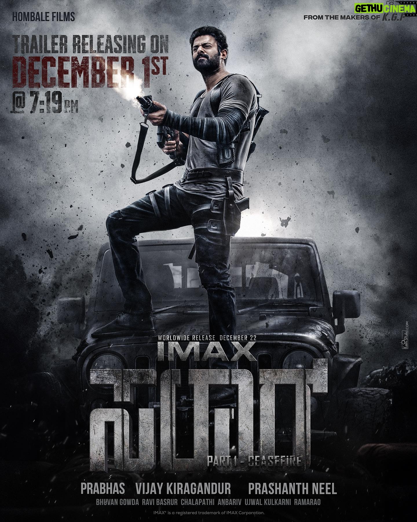 Ramachandra Raju - 11K Likes - Gear up for an Explosive celebrations💥 Experience the biggest action saga in @imax, #Salaar in theatres from December 22nd.
#SalaarCeaseFire @actorprabhas #PrashanthNeel @therealprithvi @hombalefilms @vkiragandur @shrutzhaasan @iamjaggubhai_ @sriya_reddy @garuda_ram_official @actorsimha @hombalegroup @bhuvanphotography @ravibasrur @shivakumarart @chalapathi477 @anbariv_action_director @kishorekotumphotography @salaarthesaga
#SalaarCeaseFireOnDec22