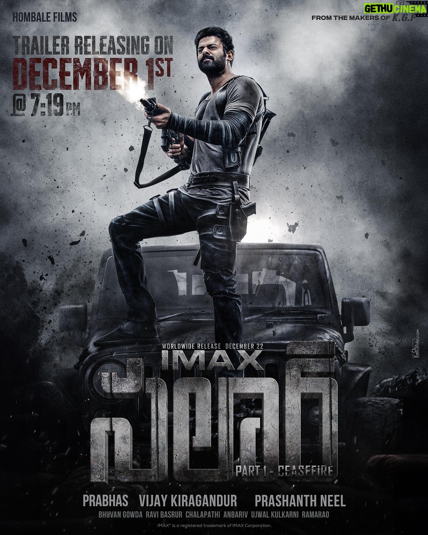 Ramachandra Raju - 11K Likes - Gear up for an Explosive celebrations💥 Experience the biggest action saga in @imax, #Salaar in theatres from December 22nd.
#SalaarCeaseFire @actorprabhas #PrashanthNeel @therealprithvi @hombalefilms @vkiragandur @shrutzhaasan @iamjaggubhai_ @sriya_reddy @garuda_ram_official @actorsimha @hombalegroup @bhuvanphotography @ravibasrur @shivakumarart @chalapathi477 @anbariv_action_director @kishorekotumphotography @salaarthesaga
#SalaarCeaseFireOnDec22