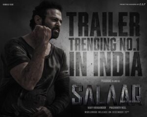 Ramachandra Raju Instagram - The explosive #SalaarTrailer took the internet by storm 🔥💥
Trending at #1 on @YouTube across India 🔝

- https://bit.ly/SalaarTrailer

#Salaar #SalaarCeaseFire #SalaarCeaseFireOnDec22

#Prabhas #PrashanthNeel @PrithviOfficial @shrutihaasan @VKiragandur @hombalefilms @IamJagguBhai @garuda_ram_official @actorsimha sriyareddy @bhuvangowda84 @RaviBasrur @vchalapathi_art @anbariv @SalaarTheSaga