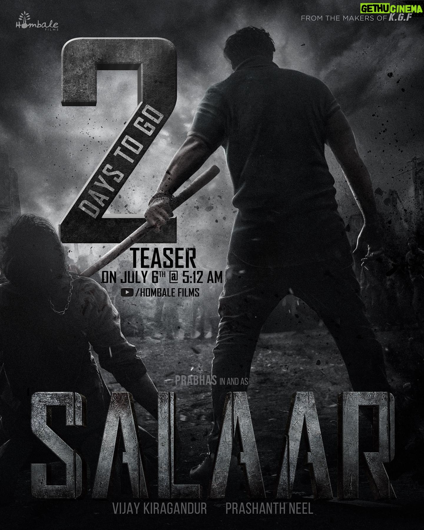 Ramachandra Raju - 10.1K Likes - 2 Days until the reign of #Salaar begins!
#SalaarTeaser on July 6th at 5:12 AM 🔥
🔗 bit.ly/HombaleFilms
#SalaarTeaserOnJuly6th
@actorprabhas #PrashanthNeel @therealprithvi @hombalefilms #VijayKiragandur @iamjaggubhai_ @shrutzhaasan @sriya_reddy @hombalegroup @bhuvanphotography @ravibasrur @shivakumarart @chalapathi477 @anbariv_action_director @kishorekotumphotography @salaarthesaga