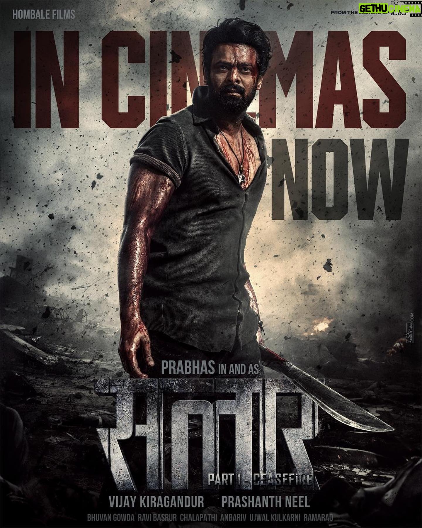 Ramachandra Raju - 8.2K Likes - Experience the epic action saga, #SalaarCeaseFire at your nearest cinemas from TODAY 🔥
#Salaar @actorprabhas #PrashanthNeel @therealprithvi @hombalefilms @vkiragandur @chaluvegowda @shrutzhaasan @iamjaggubhai_ @sriya_reddy @garuda_ram_official @actorsimha @hombalegroup @ravibasrur @bhuvanphotography @chalapathi477 @anbariv_action_director @kishorekotumphotography @kirtan.nadagouda @salaarthesaga