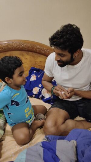Ramya NSK Instagram - Evil Dad! 😂
.
.
.
.
.
#mybaby #mine #myworld