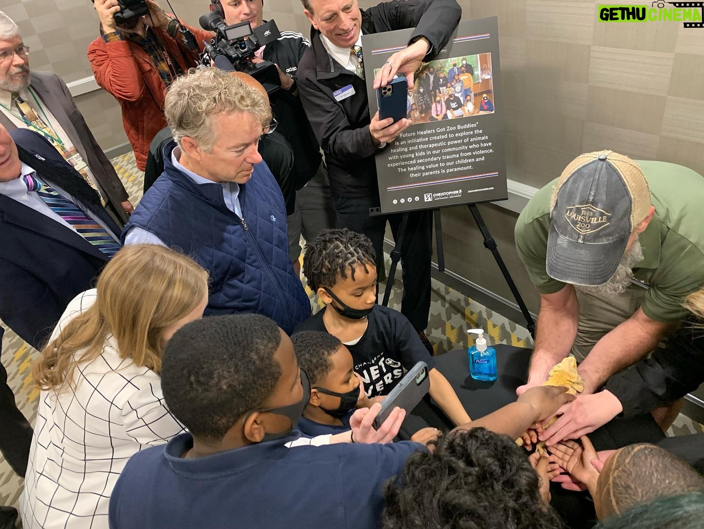 Rand Paul - 2.2K Likes - Grateful to have spent this morning with my great friend @2xgamechangers in Louisville talking about @futurehealersky, the @louisvillezooofficial, and the important work they’re doing to help Louisville’s youth affected by violence. #FutureHealer #GotZooBuddies