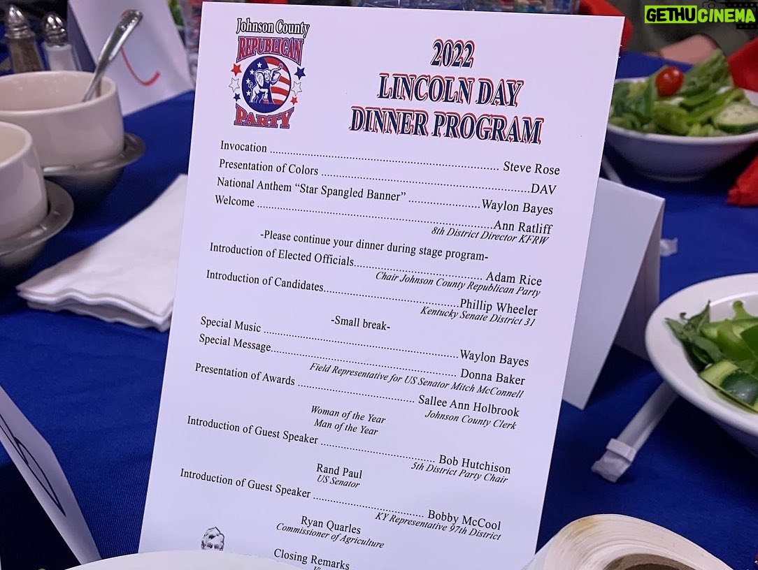 Rand Paul - 2.8K Likes - Ended an outstanding day yesterday in Eastern KY with my good friends in Johnson County for their Lincoln Dinner.
The energy at every one of these grassroots events is incredible and I know it’s going to help send more liberty-loving conservatives to elected office!