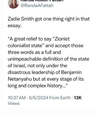 Randa Abdel-Fattah Instagram - Palestinians are "resisting" genocide actually. I beg people still using the word 'nuance' and 'complex' 7 months into this live-streamed genocide, read Palestinians who have written libraries worth of beautiful, compelling, brilliant nuance. After 76 years of nuance, our children's bodies are being ripped and burnt to shreds on our phone screens whilst pretentious writers think that
students protesting over 14,000 slaughtered children need to consider how Zionists feel about their protests.
Swipe right for some 'nuanced' takes.