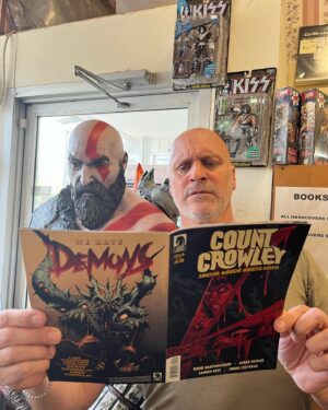 Randy Flagler Instagram - Have you ever bought a comic book in Rhode Island?… I HAVE! Kratos & I were checking out @countcrowley V2.2 at @timecapsuleri , thanks Rob. #CountCrowley @dastmalchian @darkhorsecomics
