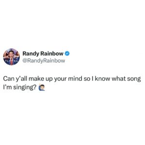 Randy Rainbow Instagram - Let’s focus on the real issues, America.