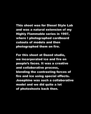 Rankin Instagram - Another instalment of some #BTS anecdotes from Back in the Dazed. 

Don’t miss my exhibition, Back in the @Dazed (1991-2001), running until Sunday 7th July at @180.studios, London!

Open Wednesday to Friday 12pm-7pm, Saturday and Sunday 10am-6pm. Grab your tickets now at www.180studios.com/rankin.