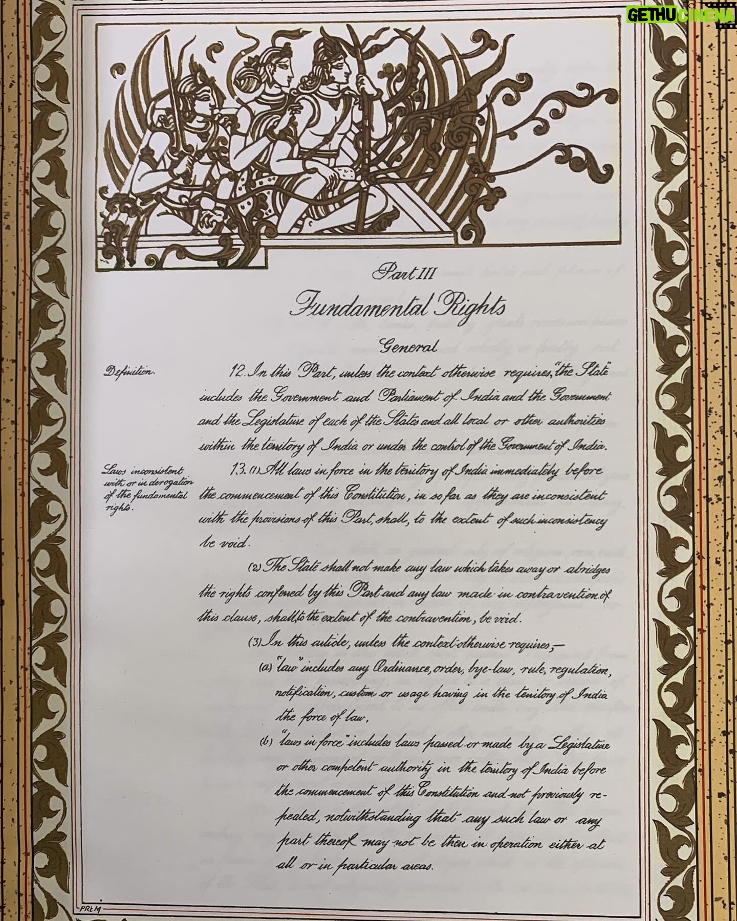 Ranvir Shorey - 7.9K Likes - So many friends are posting photos of the preamble of our Constitution today. So posting the photos of the ORIGINAL, and DEMOCRATICALLY adopted one. š
Jai Hind.