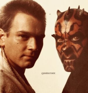Ray Park Instagram - “Always two, there are. 
No more. 
No less. 
A Master and an apprentice.” 

SITH RULE!  SITH LIFE! 

#obiwankenobi #darthmaul #ewanmcgregor #raypark #jedi #sith #starwars #thephantommenace #smilingsith #thedarkside #thelightside