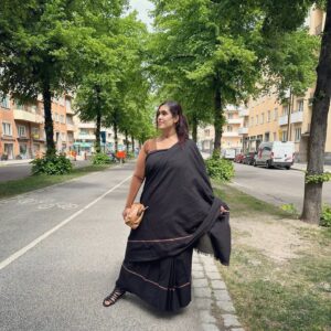 Rayyan Ibrahim Instagram - #saree #brunch 
Saree by @ybq.designstudios