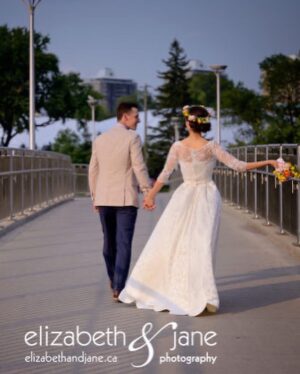 Rebecca Liddiard Instagram - I promise this is my last wedding post! But there are a few people I have to give HUGE shout outs to for providing their services, talent and support!

 📸 Photography by Liz Bradley of @elizabethandjane.photography please look her up for your photo needs!!! She has a very personal touch, I have met her exactly once and I feel like I have made a true friend. She certainly captures the most beautiful and intimate moments.

💄 Makeup by @makeup.by.yelena ooooo she was so good and helped me recreate EXACTLY the look I wanted. Kind and curious, she’s amazing.

Hair by Kate McBride @hairlovebykate also a calming and creative dream! She figured out my hair in 2 min and somehow made it stay beautiful in 42C heat and under a flower crown that came on and off all day.

👰 👗 DRESS restored and altered to perfection by @vintagebride.ca Cher is a masterful seamstress. I found this dress in her treasure trove shop and she made it into literally the most magical thing I have ever put on my body.

🏠 @thebridge_ph who created a safe and blissfully covid-free teeny tiny wedding of our dreams. Also the food was 👌

And finally our Grandmas, the other stars of the show. We wanted them so badly to be there and they came along with the rest of our closest and dearest family. This day was truly a gift, thank you to everyone who made it happen ❤️
