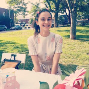 Rebecca Liddiard Instagram - Awwwww shucks my friends are the best!!! @alexansimp @sarahmcalister2 @alannabale and @sharronmatthews (and Madalena from afar) threw me a bachelorette and truly made me feel like a princess yesterday ☺️ 🥂🌻🧁My face really did hurt from smiling so much! ❤️ 
.
And @retrouverbiz gave me this dress!