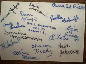 Rebecca Lobo Instagram - First school team ever. Powder Mill Middle School in Southwick, Ma. 7th grade, 12 years old, signed my name as “R. Lobo” 😂😂.
(Found a box of old photos when I was cleaning the basement today.)