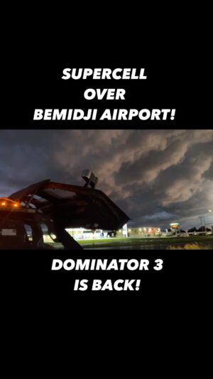 Reed Timmer Instagram - Check out this beautiful supercell hovering over Bemidji, Minnesota Airport with a rotating wall cloud #stormchasing