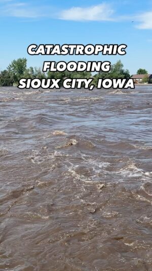 Reed Timmer Instagram - Catastrophic flooding continues along the Big Sioux River near Sioux City with I-29 closed to the north! The river crested at 45 feet which is higher than ever before. This flood knocked out a bridge overnight in North Sioux City