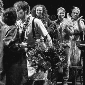Reeve Carney Instagram - What a magical night… What a magical journey… 🌹 So so grateful for every moment of it @hadestown ❤️🌹
📸’s by @zcassar 
black and white 📸 by @andrewonbroadway