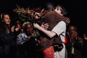 Reeve Carney Instagram - What a magical night… What a magical journey… 🌹 So so grateful for every moment of it @hadestown ❤️🌹
📸’s by @zcassar 
black and white 📸 by @andrewonbroadway