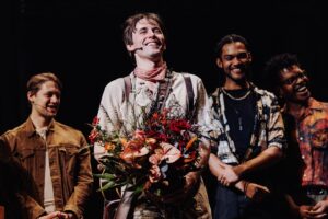 Reeve Carney Instagram - What a magical night… What a magical journey… 🌹 So so grateful for every moment of it @hadestown ❤️🌹
📸’s by @zcassar 
black and white 📸 by @andrewonbroadway