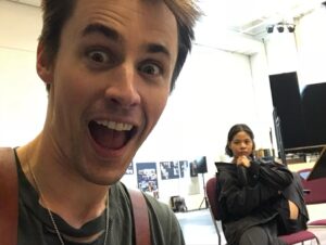 Reeve Carney Instagram - London - September, 2018 Photo dump 😊🌹 5 more shows left here @hadestown. What a ride… 😊🌹 Also, I was really into this thing at the time of opening my camera on my phone and taking unsuspecting selfies with our cast 😂😊 Hence the photo of @livevamaria and me ❤️