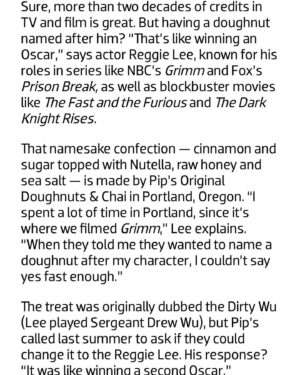Reggie Lee Instagram - Doughnuts and pizza!! Thank you #EmmyMagazine @televisionacad and my new buddy @rtomashoff34 for talking about some of my favorite things in life : p 🍩🍕🕺. Photo by @bryangeli #AllRisefordoughnutsandpizza @allrisecbs @pipsoriginal