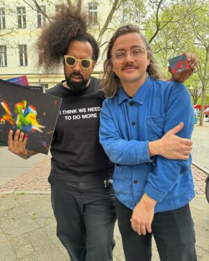 Reggie Watts Instagram - Had the pleasure meeting @flavien_berger in Berlin on his tour! He brought me his latest records and his world class soap:) Check out his music it’s rather extremely exceptional♥️🇫🇷 📸 @aerodynamika