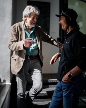 Reinhold Messner Instagram - I am very happy that @reinholdmessner_official personally congratulated me on the line that @rogerschaeli_alpinist & @mathieumaynadier and I climbed for the first time on Merú !
It is a great honor for me that my equipment has been given such a valuable place in the museum near Bruneck!!!
THANK YOU 🤩🙏

📷 @terragraphy 

#messnermountainmuseum 
#bruneck

@salewa 
@suedtirol.official 
@neolit.italy 
@sennerei3zinnen 
@skiworldahrntal_official 
@lowa.outdoor 
@team_edelrid 
@gloryfy_unbreakable 
@komperdell_official 
@fischerski 
@totemmt 
@lupinelights 
@peeroton 
@lyofood 
@coros_dach 
@kraxl_board