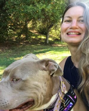 Rena Riffel Instagram - Self-Portraits and Selfies of Wilson the Unicorn Pup and I. It is Wilson and my 1 week   1 day anniversary!! He’s such a sweet pup. I’m the luckiest Dog Mom to have Wilson in my life. He loves the camera, he’s a natural! #rescue #rescuedogsofinstagram #dogmom