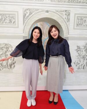 Rena Tanaka Instagram - 4月19日 （金）の「ZIP！」
偶然にも水卜さんと双子コーデでした❣️❣️

来週金曜日で最後になります。
是非観て下さいね。

🥲🌸🌸
