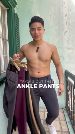 Renz Lagria Instagram - WHEN WORN OF THE BEST SELLING STRETCHBALR ANKLE TROUSER 🔥  Dont forget to check the size chart! #reels #anklepants #qualifitph #mallquality #trouserformen #mensformalwear #menswear