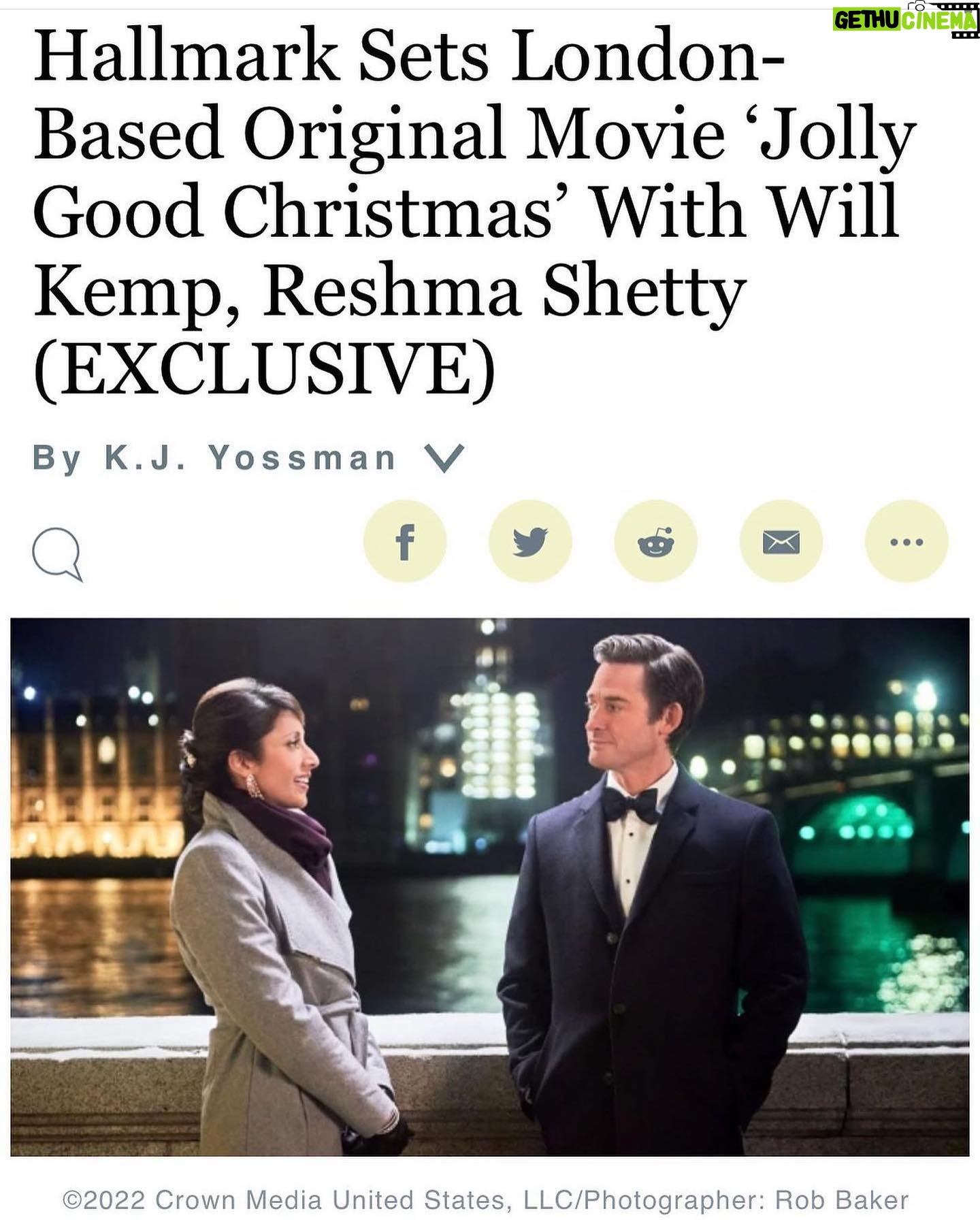 Reshma Shetty - 575 Likes - So the script is so cute , and it was honestly such silly fun to shoot . And come on it’s premiering during Hallmarks Christmas movie countdown. And we are both cute ;) @hallmarkchannel @variety @iamwillkemp @robbakerashton #london #jollygoodchristmas