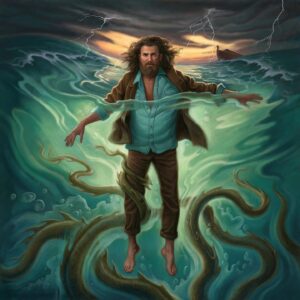 Rhett McLaughlin Instagram - Album release week is finally here! “Human Overboard” drops this Friday. You can pre-save the full album now (link in bio). Doing that is a big help and shows the algorithm gods what they want to see. Also, listen when it drops on Friday and add to your playlists!

Huge thanks to the very talented @gregnewboldart for the cover art. I wanted him to bring to life the analogy that I’ve used repeatedly of “jumping ship” and I was blown away with the final product. Follow Greg on instagram to see his incredible work as well as his insightful tutorials. He’s the best!

And thanks to @annawebber for taking the photos that Greg used as a model for the final art. As you can see, I’m very adept at looking like I’m in water even when I’m not 😅