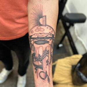 Rhett McLaughlin Instagram - New ink from the talented @michaelmtattoo 

Listen to the latest #earbiscuits to hear what inspired it.