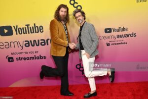 Rhett McLaughlin Instagram - What a night. We have the best team and fans anywhere. Thank you all for enabling these two middle-aged dads to live their dream for so many years. #streamys #showoftheyear