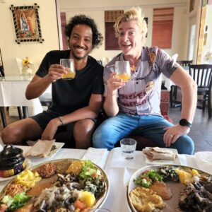 Rhys Darby Instagram - Enjoying the sweet delights of Ethiopia with @sambaschutte. Soon I'll be introducing him to the wonders of Kiwi cuisine... #pies @lalibela_restaurant