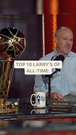 Rich Eisen Instagram - With the @nbafinalstrophy beside me — I present to you, the Top 10 Larry’s of all-time Power Ranked 🏆