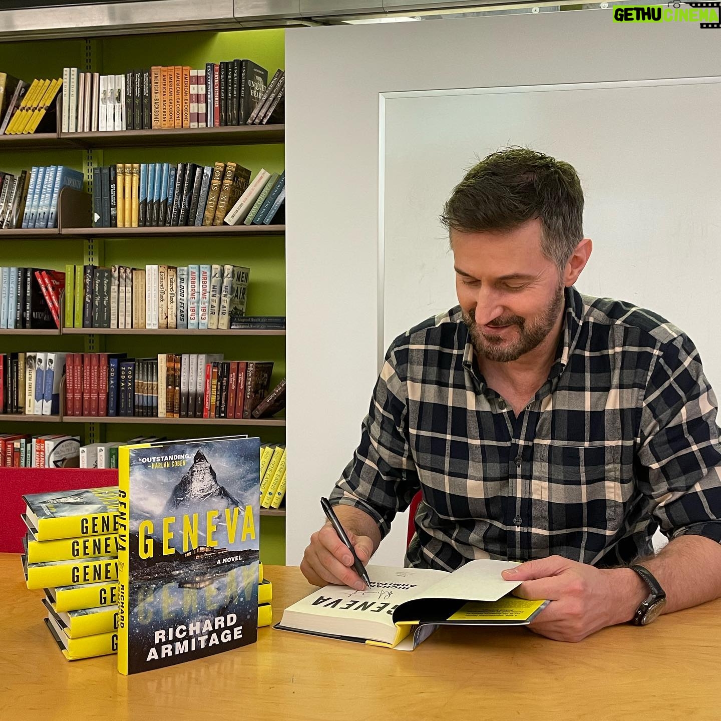 Richard Armitage - 6.1K Likes - Richard Armitage (@richardcarmitage) joined us in the Pegasus office yesterday to sign pre-order copies of his debut thriller GENEVA (coming October 12th). 🏔️
Signed preorders are available for US readers through @poisonedpenbookstore and @booksoup (included with the ticket to the livestream of Richard’s event with @bryanfullergram). ✍️
Swipe to see Richard’s US bookstore stops and register now! 🎟️ @poisonedpenbookstore @strandbookstore @booksoup