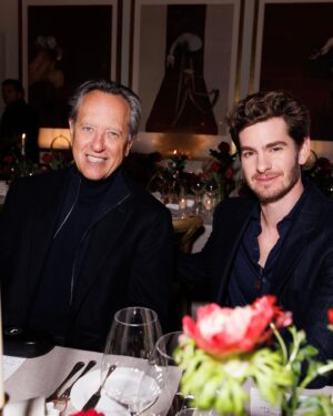 Richard E. Grant Instagram - Delicious dinner at the @loropiana awards last night, and luckily seated next to the hugely engaging Andrew Garfield