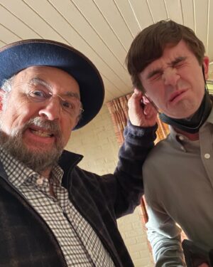 Richard Schiff Instagram - Keeping Freddie in line. No easy task. Just another day on the set of #TheGoodDoctor
