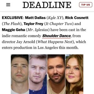 Rick Cosnett Instagram - Over the moon to be playing with these talented wonders in ‘Shoulder Dance’! What a script @dontspeakjay @mattdallas @taylorfrey @maggiegeha @bass_ackward @deadline Here we go 🚀 ✨