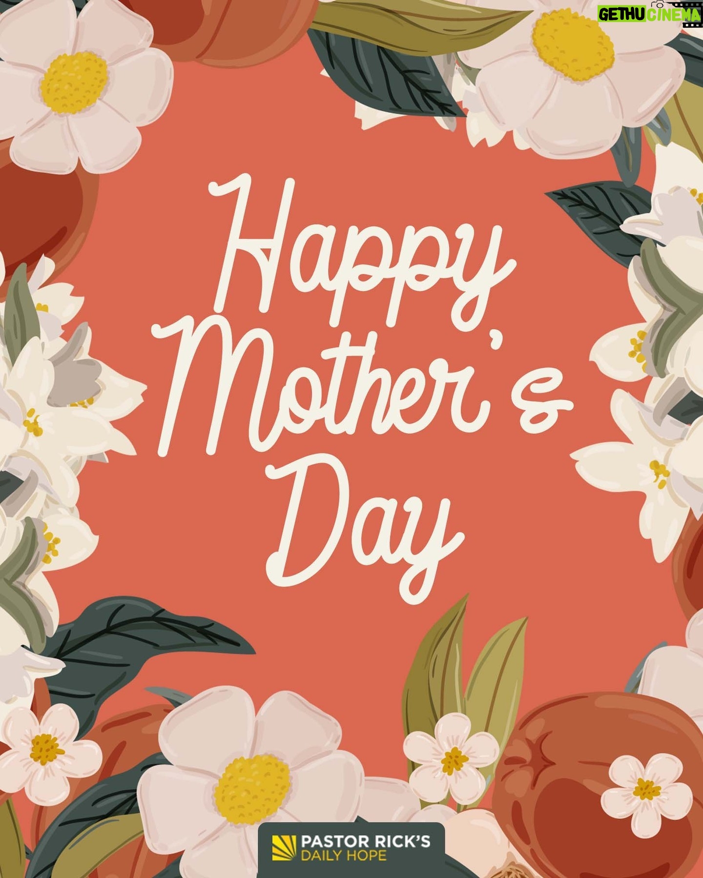 Rick Warren - 2.7K Likes - Today we thank God for those who love, mother, and mentor us. But I know Mother’s Day can mean different things for different women.
Some are celebrating the blessing of children. Some are grieving their loss. Other moms have watched their children grow up and leave to start families of their own. While some are longing for their moment to start a family or missing their own mother who is now in heaven.
So, whether today is a difficult day or a day of celebration, I want to share a special prayer and scripture cards with you today.
Download here ➡️ https://bit.ly/44CIZC7 (link in bio)
