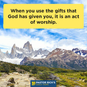 Rick Warren Instagram - There’s no feeling in the world like doing something for God’s glory, knowing that you’re doing what he made you to do.

Find out how you can have that feeling in today’s #DailyHope devotional. Click the link in profile or visit http://bit.ly/pastorrick.