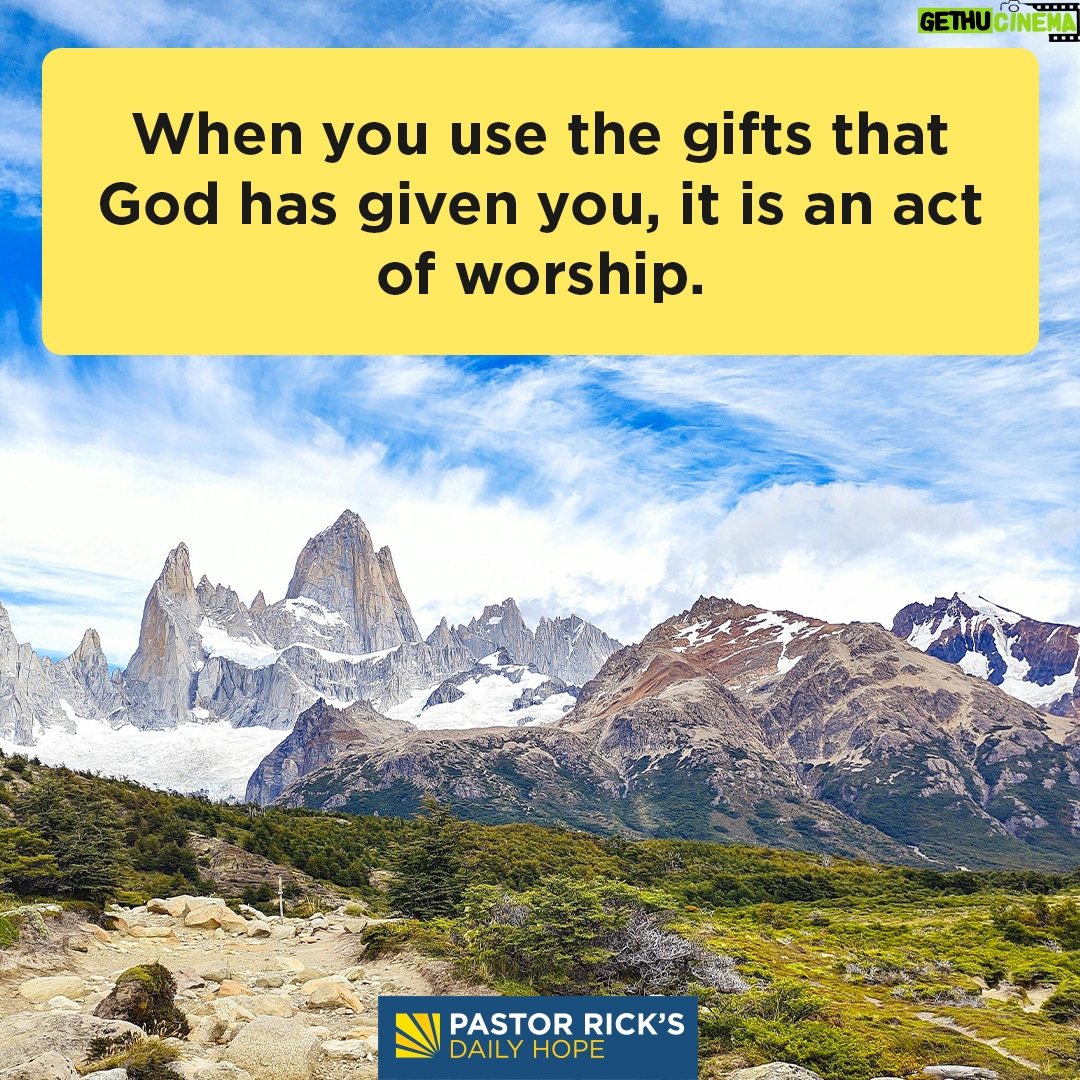 Rick Warren - 3K Likes - There’s no feeling in the world like doing something for God’s glory, knowing that you’re doing what he made you to do.
Find out how you can have that feeling in today’s #DailyHope devotional. Click the link in profile or visit http://bit.ly/pastorrick.