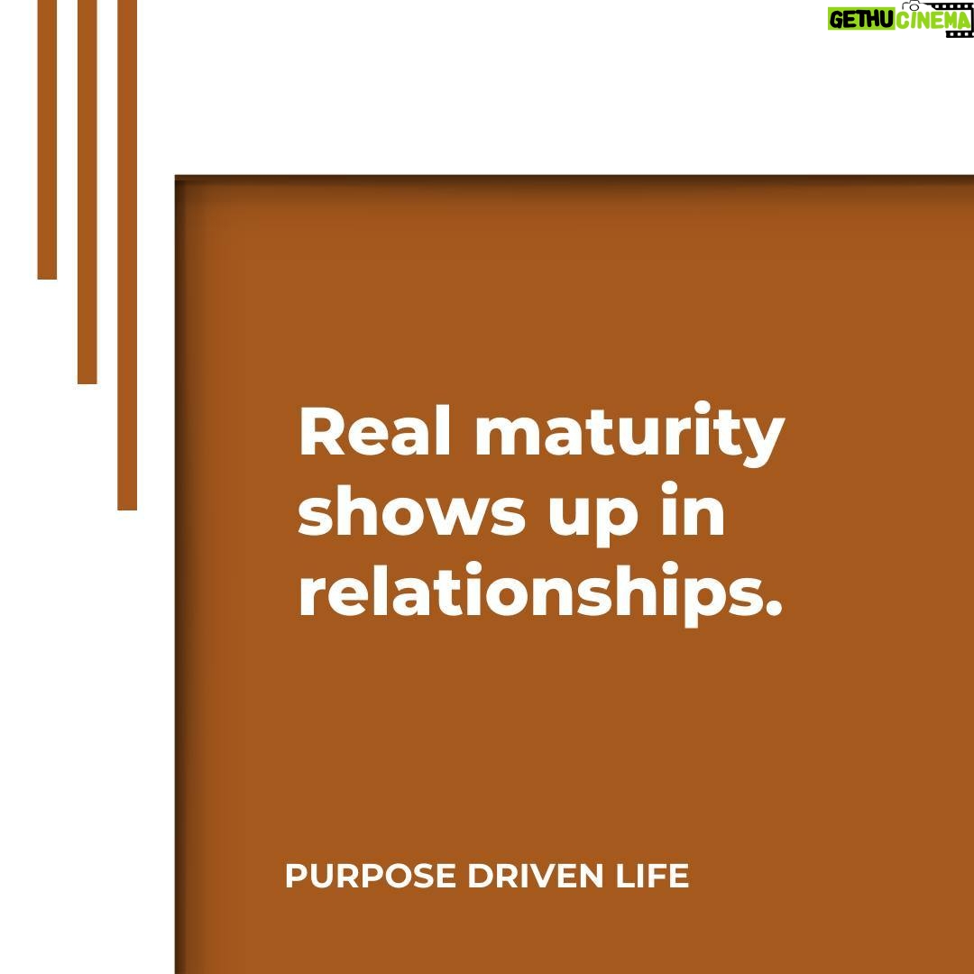 Rick Warren - 2.2K Likes - It may seem easier to be holy when no one else is around to frustrate your preferences, but that is a false, untested holiness. Isolation breeds deceitfulness; it is easy to fool ourselves into thinking we are mature if there is no one to challenge us. Real maturity shows up in relationships.
Learn More: http://purposedriven.com
#PurposeDrivenLife